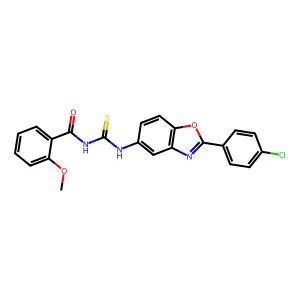 N-[[2-(4-chlorophenyl)-1,3-benzoxazol-5-yl]carbamothioyl]-2-methoxybenzamide structure
