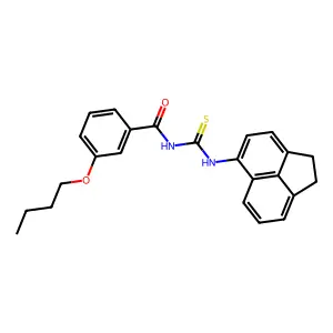 3-butoxy-N-(1,2-dihydroacenaphthylen-5-ylcarbamothioyl)benzamide structure