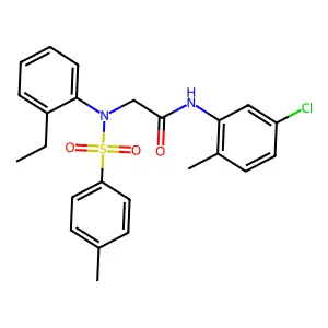 N-(5-chloro-2-methylphenyl)-2-(2-ethyl-N-(4-methylphenyl)sulfonylanilino)acetamide structure
