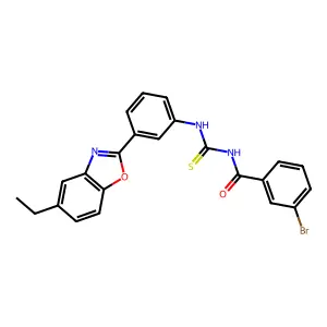 3-bromo-N-[[3-(5-ethyl-1,3-benzoxazol-2-yl)phenyl]carbamothioyl]benzamide structure
