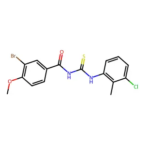3-bromo-N-[(3-chloro-2-methylphenyl)carbamothioyl]-4-methoxybenzamide structure
