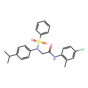 2-[N-(benzenesulfonyl)-4-propan-2-ylanilino]-N-(4-chloro-2-methylphenyl)acetamide structure