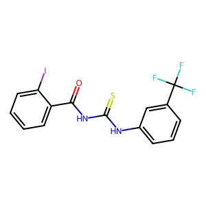 2-iodo-N-[[3-(trifluoromethyl)phenyl]carbamothioyl]benzamide structure