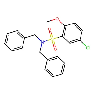 N,N-dibenzyl-5-chloro-2-methoxybenzenesulfonamide structure