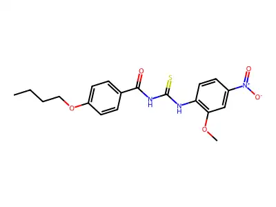 4-butoxy-N-[(2-methoxy-4-nitrophenyl)carbamothioyl]benzamide structure