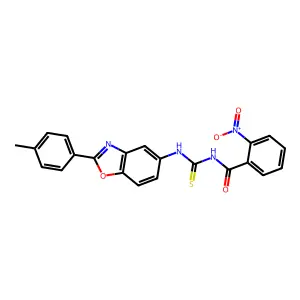 N-[[2-(4-methylphenyl)-1,3-benzoxazol-5-yl]carbamothioyl]-2-nitrobenzamide structure