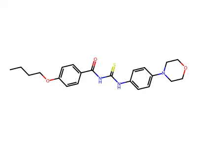 4-butoxy-N-[(4-morpholin-4-ylphenyl)carbamothioyl]benzamide structure