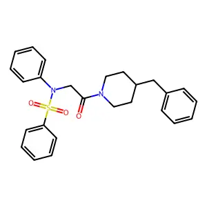 N-[2-(4-benzylpiperidin-1-yl)-2-oxoethyl]-N-phenylbenzenesulfonamide structure