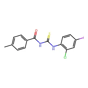 N-[(2-chloro-4-iodophenyl)carbamothioyl]-4-methylbenzamide structure