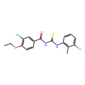 3-chloro-N-[(3-chloro-2-methylphenyl)carbamothioyl]-4-ethoxybenzamide structure