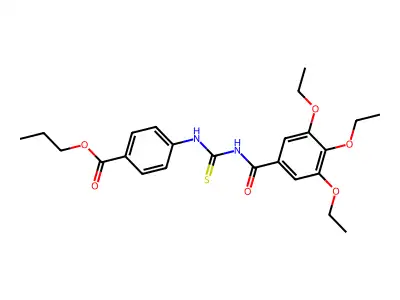 Propyl 4-({[(3,4,5-triethoxyphenyl)carbonyl]carbamothioyl}amino)benzoate structure