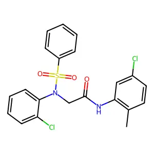 2-[N-(benzenesulfonyl)-2-chloroanilino]-N-(5-chloro-2-methylphenyl)acetamide structure
