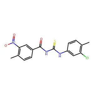 N-[(3-chloro-4-methylphenyl)carbamothioyl]-4-methyl-3-nitrobenzamide structure