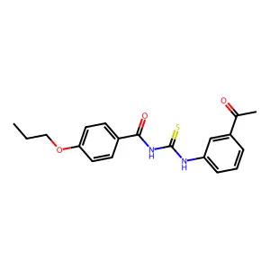 N-[(3-acetylphenyl)carbamothioyl]-4-propoxybenzamide structure