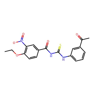 N-[(3-acetylphenyl)carbamothioyl]-4-ethoxy-3-nitrobenzamide structure