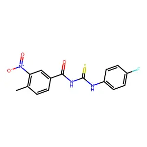 N-[(4-fluorophenyl)carbamothioyl]-4-methyl-3-nitrobenzamide structure