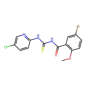 5-bromo-N-[(5-chloropyridin-2-yl)carbamothioyl]-2-methoxybenzamide structure