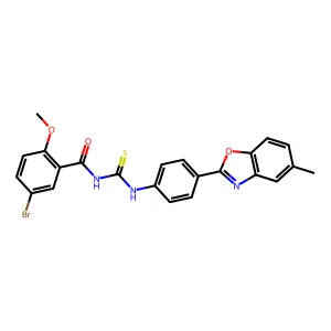 5-bromo-2-methoxy-N-[[4-(5-methyl-1,3-benzoxazol-2-yl)phenyl]carbamothioyl]benzamide structure