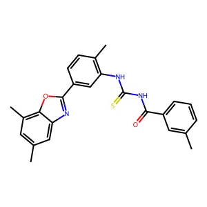 N-[[5-(5,7-dimethyl-1,3-benzoxazol-2-yl)-2-methylphenyl]carbamothioyl]-3-methylbenzamide structure