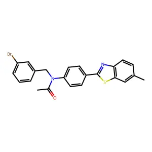 N-[(3-bromophenyl)methyl]-N-[4-(6-methyl-1,3-benzothiazol-2-yl)phenyl]acetamide structure