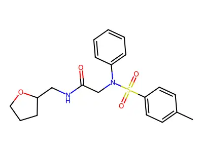 2-(N-(4-methylphenyl)sulfonylanilino)-N-(oxolan-2-ylmethyl)acetamide structure