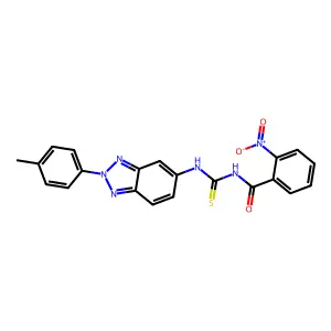 N-[[2-(4-methylphenyl)benzotriazol-5-yl]carbamothioyl]-2-nitrobenzamide structure