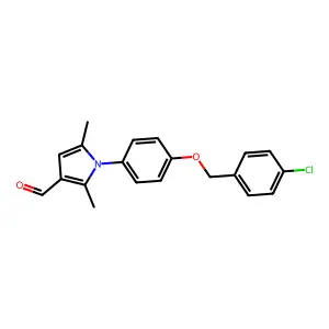 1-{4-[(4-chlorobenzyl)oxy]phenyl}-2,5-dimethyl-1H-pyrrole-3-carbaldehyde structure