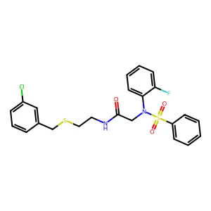 N-{2-[(3-chlorobenzyl)sulfanyl]ethyl}-2-[2-fluoro(phenylsulfonyl)anilino]acetamide structure