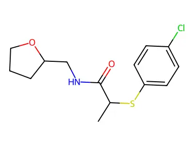 2-(4-chlorophenylthio)-N-(oxolan-2-ylmethyl)propanamide structure