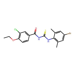N-[(4-bromo-2,6-dimethylphenyl)carbamothioyl]-3-chloro-4-ethoxybenzamide structure