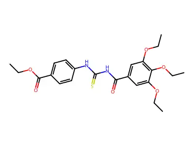 Ethyl 4-({[(3,4,5-triethoxyphenyl)carbonyl]carbamothioyl}amino)benzoate structure