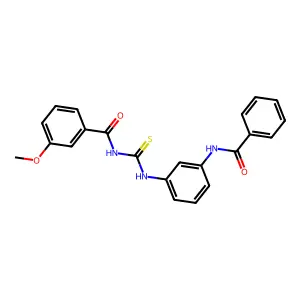 N-[(3-benzamidophenyl)carbamothioyl]-3-methoxybenzamide structure