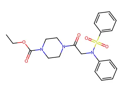 ethyl 4-[N-phenyl-N-(phenylsulfonyl)glycyl]piperazine-1-carboxylate structure
