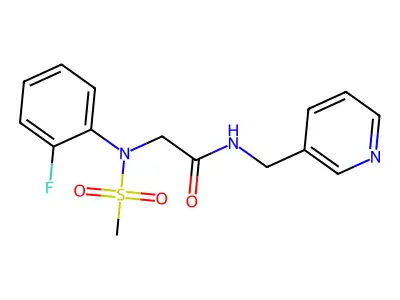 2-(2-fluoro-N-methylsulfonylanilino)-N-(pyridin-3-ylmethyl)acetamide structure