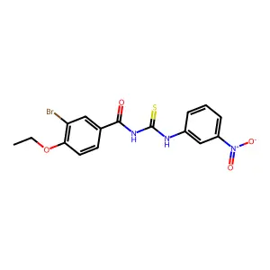 3-bromo-4-ethoxy-N-[(3-nitrophenyl)carbamothioyl]benzamide structure
