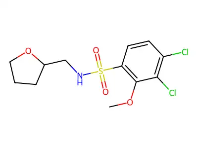 3,4-dichloro-2-methoxy-N-(tetrahydro-2-furanylmethyl)benzenesulfonamide structure