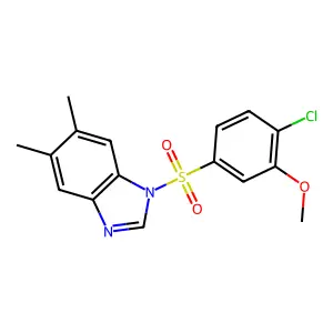 1-((4-chloro-3-methoxyphenyl)sulfonyl)-5,6-dimethyl-1H-benzo[d]imidazole structure