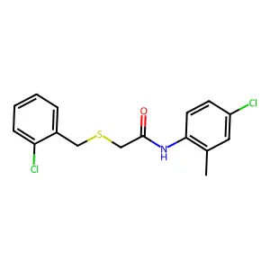 N-(4-chloro-2-methylphenyl)-2-[(2-chlorophenyl)methylsulfanyl]acetamide structure