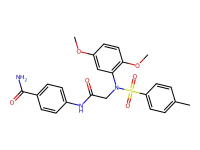 4-[[2-(2,5-dimethoxy-N-(4-methylphenyl)sulfonylanilino)acetyl]amino]benzamide structure