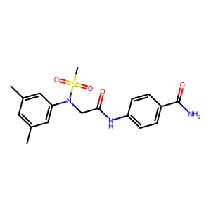 4-[[2-(3,5-dimethyl-N-methylsulfonylanilino)acetyl]amino]benzamide structure