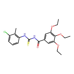 N-[(3-chloro-2-methylphenyl)carbamothioyl]-3,4,5-triethoxybenzamide structure