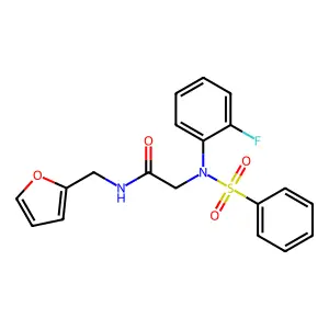2-[N-(benzenesulfonyl)-2-fluoroanilino]-N-(furan-2-ylmethyl)acetamide structure