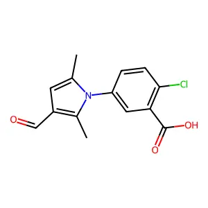 2-chloro-5-(3-formyl-2,5-dimethyl-1H-pyrrol-1-yl)benzoic acid structure