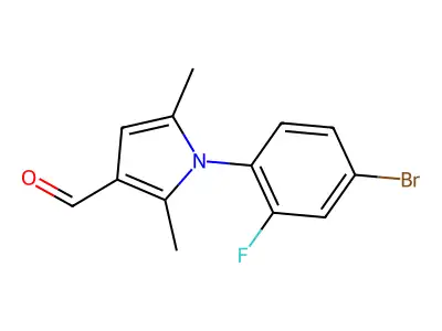 1-(4-bromo-2-fluorophenyl)-2,5-dimethyl-1H-pyrrole-3-carbaldehyde structure