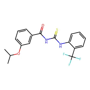3-propan-2-yloxy-N-[[2-(trifluoromethyl)phenyl]carbamothioyl]benzamide structure