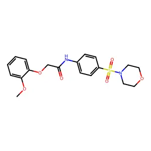 2-(2-methoxyphenoxy)-N-[4-(4-morpholinylsulfonyl)phenyl]acetamide structure