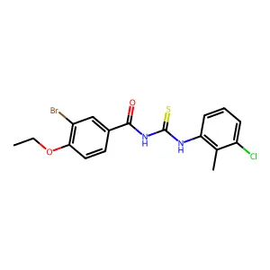 3-bromo-N-[(3-chloro-2-methylphenyl)carbamothioyl]-4-ethoxybenzamide structure
