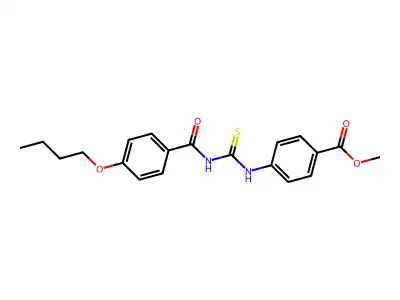 Methyl 4-({[(4-butoxyphenyl)carbonyl]carbamothioyl}amino)benzoate structure