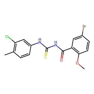 5-bromo-N-[(3-chloro-4-methylphenyl)carbamothioyl]-2-methoxybenzamide structure