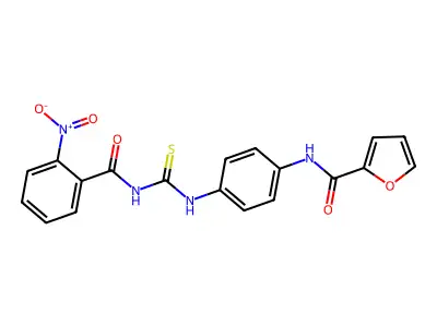 N-[4-[(2-nitrobenzoyl)carbamothioylamino]phenyl]furan-2-carboxamide structure